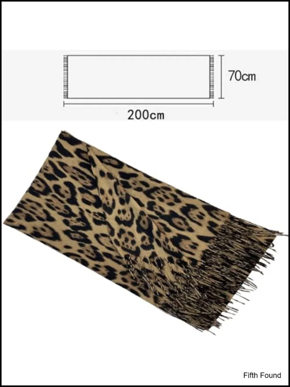 Oversized Leopard Print Tassel Scarf Shawl Wrap for Cold Weather